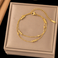 Women's Gold-Plated Stainless Steel Double-Layer Beaded Anklet