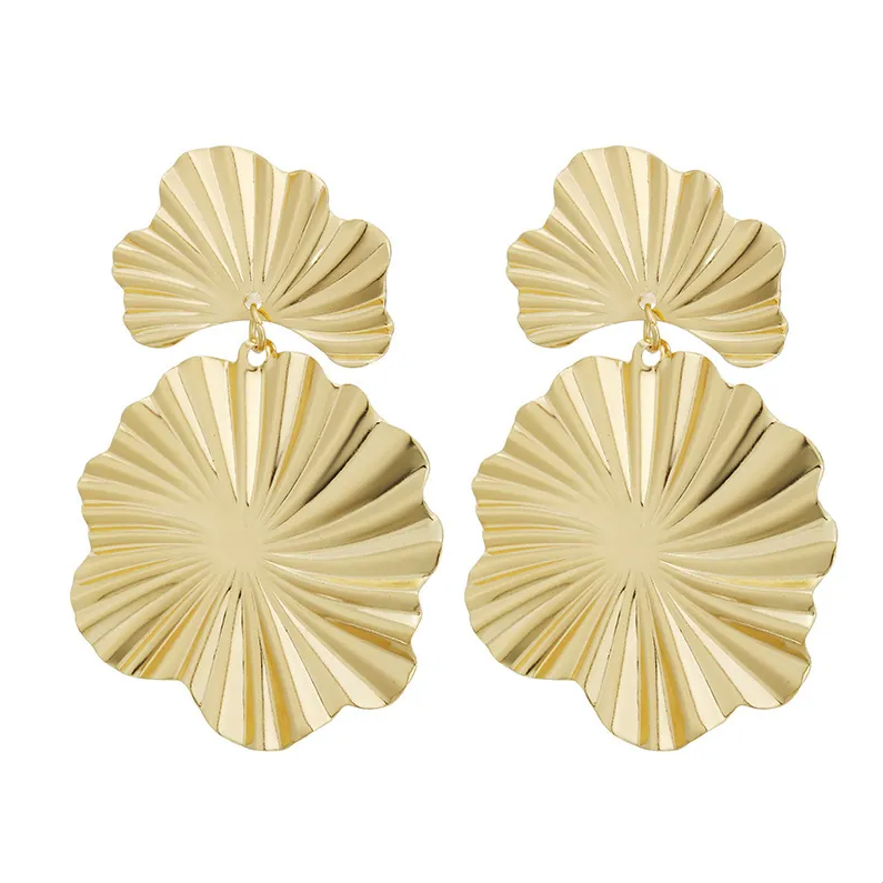 Women’s Geometric Statement Drop Earrings – Gold & Silver Tone Assorted Styles