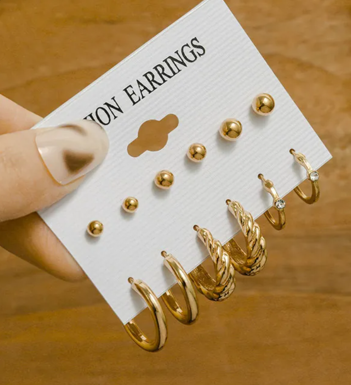 Women’s Gold-Tone Big Hoop Earrings with Faux Pearl Detail – Vintage Style