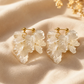 Women’s Floral Petal & Faux Pearl Drop Earrings – 925 Silver Posts