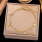 Women's Gold-Plated Stainless Steel Double-Layer Beaded Anklet