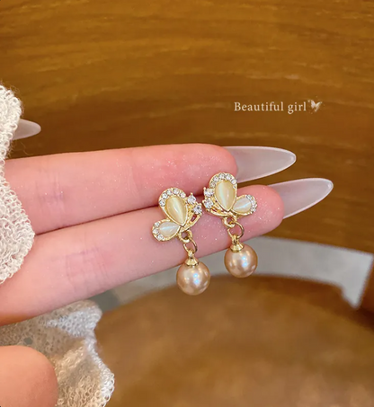 Gold Multi-Layer Claw Zirconia Stud Earrings for Women – Elegant 925 Silver Post Jewelry