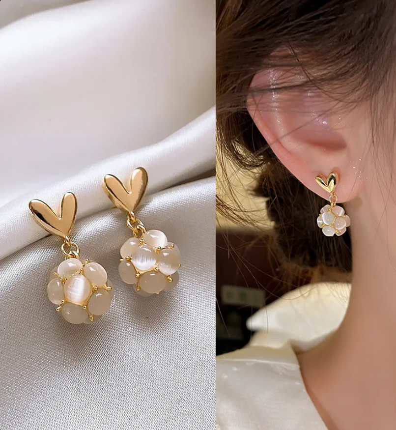 Gold Multi-Layer Claw Zirconia Stud Earrings for Women – Elegant 925 Silver Post Jewelry