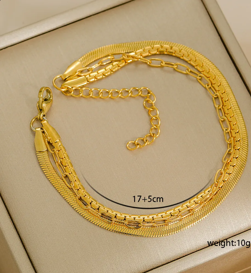 Gold Plated 3mm Polished Snake Chain Anklet for Women – Minimalist Stainless Steel Jewelry