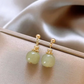 Gold Neo-Chinese Chalcedony Drop Earrings for Women – Elegant Vintage Jewelry