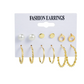 Women’s Gold-Tone Big Hoop Earrings with Faux Pearl Detail – Vintage Style