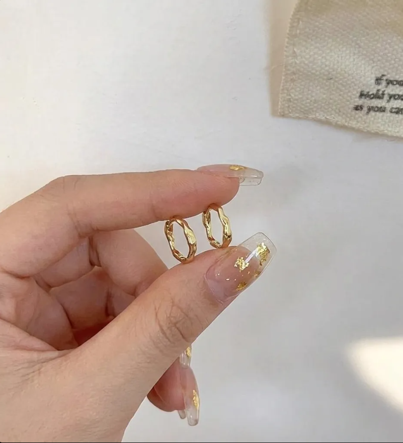 Gold Neo-Chinese Chalcedony Drop Earrings for Women – Elegant Vintage Jewelry
