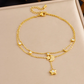 Gold Plated Shell & Starfish Pearl Double-Layer Anklet for Women – Ocean-Inspired Beach Jewelry
