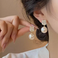 Gold Neo-Chinese Chalcedony Drop Earrings for Women – Elegant Vintage Jewelry