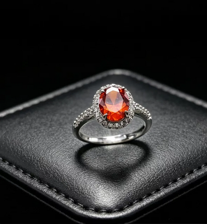 Gold Oval White Rhinestone Ring for Women – Elegant Vintage Statement Jewelry