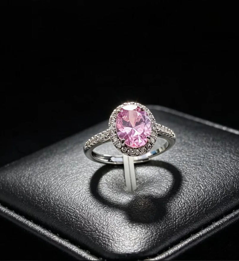 Gold Oval White Rhinestone Ring for Women – Elegant Vintage Statement Jewelry