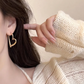 Gold Neo-Chinese Chalcedony Drop Earrings for Women – Elegant Vintage Jewelry
