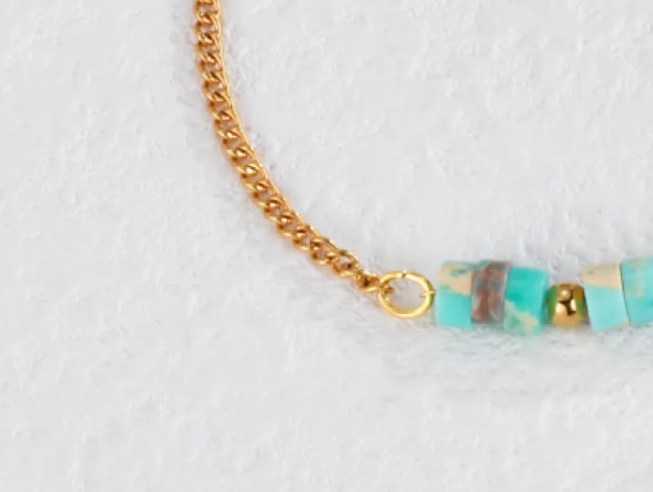 Natural Beaded Shell Anklet – Gold Beach Titanium Steel Anklet