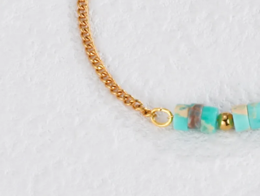 Natural Beaded Shell Anklet – Gold Beach Titanium Steel Anklet