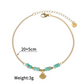 Natural Beaded Shell Anklet – Gold Beach Titanium Steel Anklet
