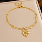 Gold Plated Shell & Starfish Pearl Double-Layer Anklet for Women – Ocean-Inspired Beach Jewelry