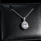 Gold Oval White Rhinestone Pendant Necklace for Women – Elegant Vintage Jewelry