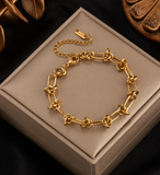 Silver Knotted Chain Bracelet for Men & Women – Stainless Steel Hip Hop Jewelry