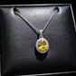 Gold Oval White Rhinestone Pendant Necklace for Women – Elegant Vintage Jewelry