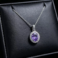 Gold Oval White Rhinestone Pendant Necklace for Women – Elegant Vintage Jewelry
