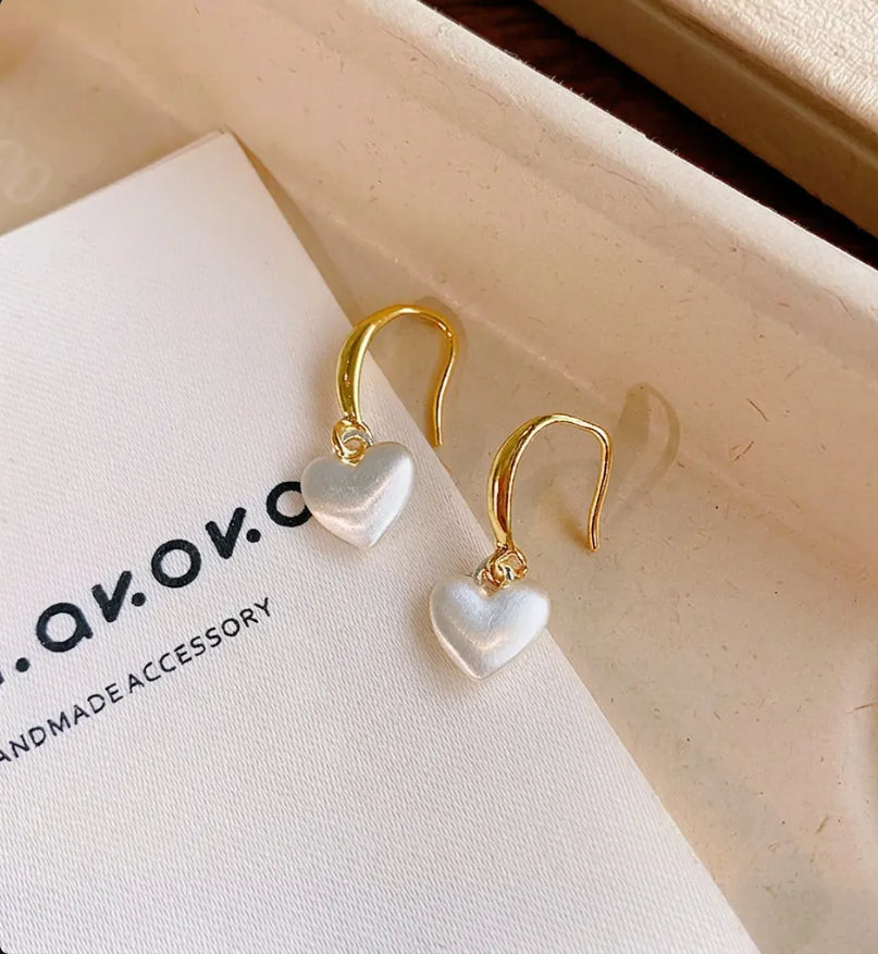 Gold Hollow Heart Stud Earrings for Women – Minimalist 925 Silver Post Jewelry