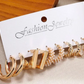 Women’s Gold-Tone Big Hoop Earrings with Faux Pearl Detail – Vintage Style