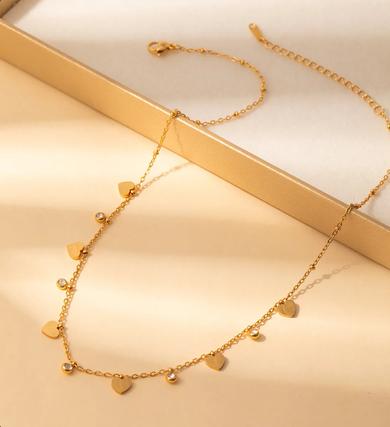 Gold Plated Sun Pendant Necklace for Women – Elegant Stainless Steel Celestial Jewelry