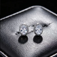 Gold Oval White Rhinestone Earrings for Women – Elegant Vintage Jewelry