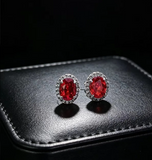 Gold Oval White Rhinestone Earrings for Women – Elegant Vintage Jewelry