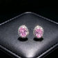 Gold Oval White Rhinestone Earrings for Women – Elegant Vintage Jewelry