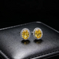 Gold Oval White Rhinestone Earrings for Women – Elegant Vintage Jewelry