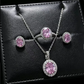 Gold Oval White Rhinestone 3-Piece Jewelry Set for Women – Elegant Necklace, Earrings & Ring
