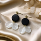 Women’s Floral Petal & Faux Pearl Drop Earrings – 925 Silver Posts