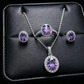 Gold Oval White Rhinestone 3-Piece Jewelry Set for Women – Elegant Necklace, Earrings & Ring