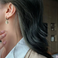 Opal Drop Hoop Earrings for Women