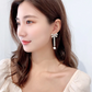 Zircon Bow Pearl Drop Earrings for Women