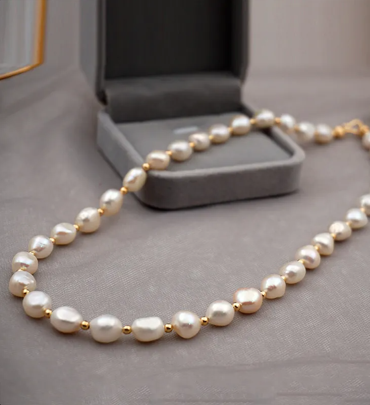 Women's Gold-Plated Baroque Freshwater Pearl Drop Earrings – 5cm