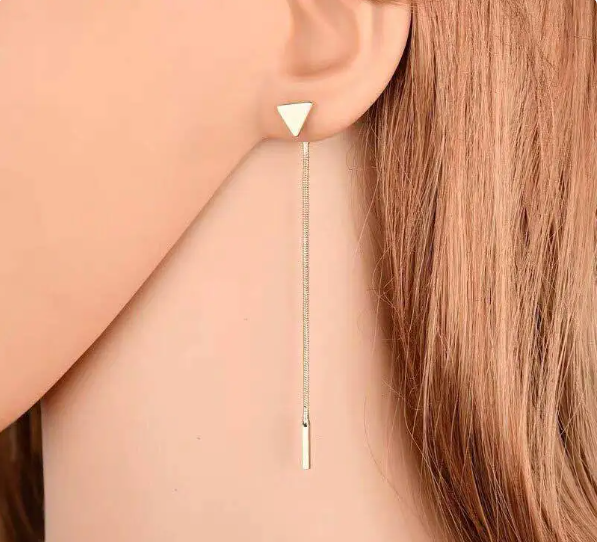Minimalist Triangle Tassel Drop Earrings for Women