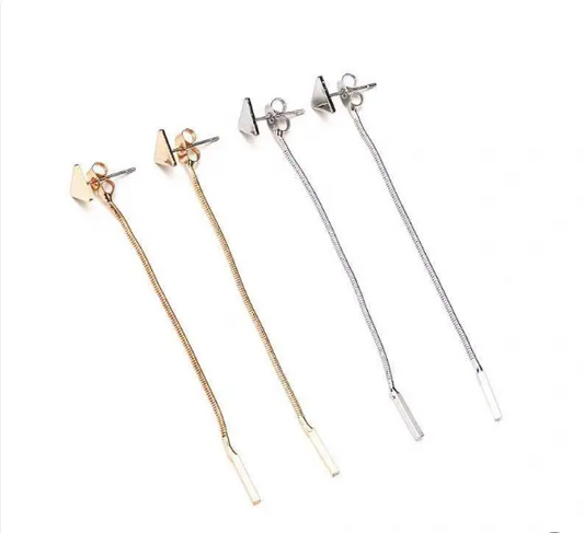 Minimalist Triangle Tassel Drop Earrings for Women