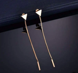 Minimalist Triangle Tassel Drop Earrings for Women