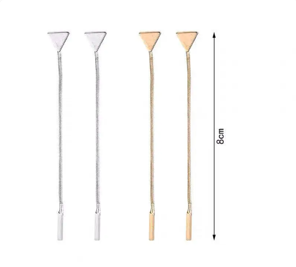 Minimalist Triangle Tassel Drop Earrings for Women