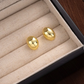 Women’s Gold-Tone Minimalist Dome Stud Earrings – Polished Statement Style
