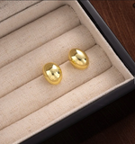 Women’s Gold-Tone Minimalist Dome Stud Earrings – Polished Statement Style
