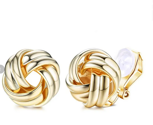 Women’s Geometric Clip-On Earrings – Non-Pierced Zircon & Faux Pearl Styles