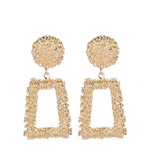 Women’s Geometric Statement Drop Earrings – Gold & Silver Tone Assorted Styles