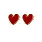 New Design Red Heart Stud Earring Women Metal Gold Color Eye Heart Lips Wedding Statement Earrings Fashion Party Jewelry