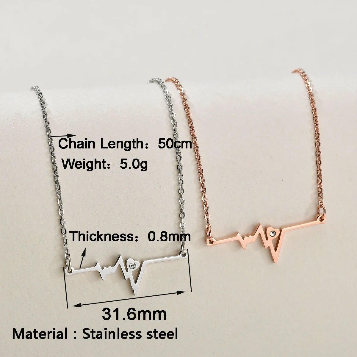 Sifisrri Stethoscope Heartbeat Gold Color Pendants Necklace Stainless Steel for Women Heart Love Valentine'S Day Jewelry Gift