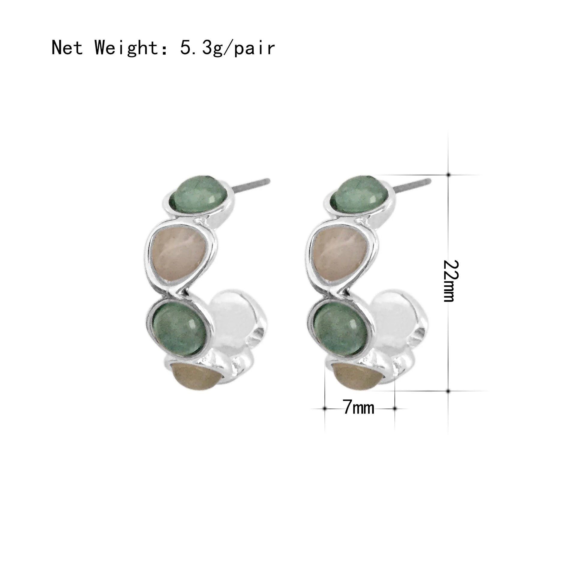 New Fashion Colorful Resin Stone Hoop Earrings for Women Jewelry Cute Hot Sale Hoop Earrings