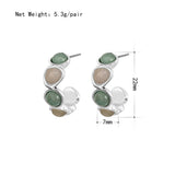New Fashion Colorful Resin Stone Hoop Earrings for Women Jewelry Cute Hot Sale Hoop Earrings