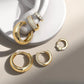 3Pcs Women 18K Gold Plated Chunky CZ Hoops Earrings for Sensitive Ears Non Tarnish Huggie Earring Stacks for Multiple Piercing